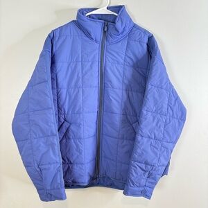 Roxy Women’s Quilted Puffer Jacket Large Periwinkle Blue Zip Up